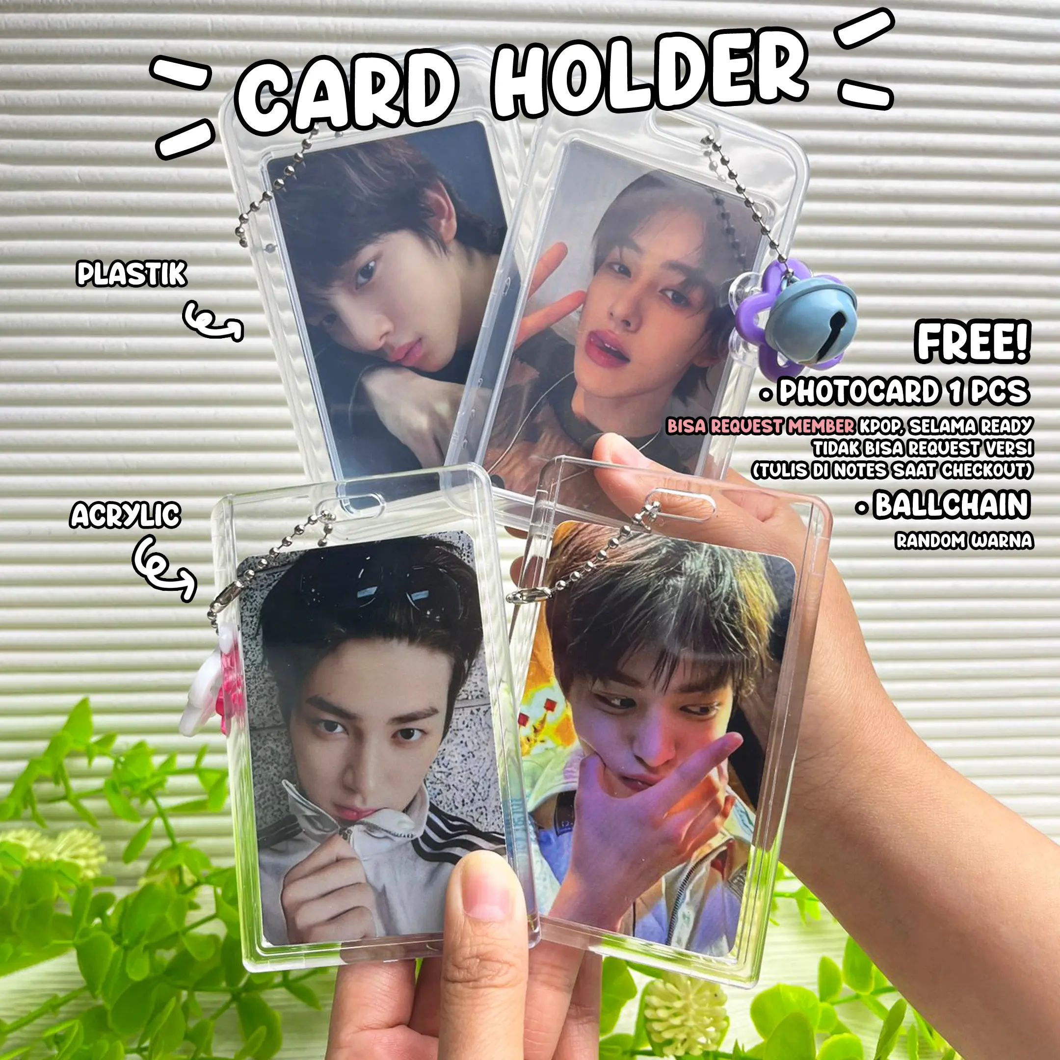 Photocard Holder Cahol Transparan Plastik dan Akrilik Kpop Handmade 2 Sisi Poca Acrylic Card Holder PC POCAHOL CAHOL