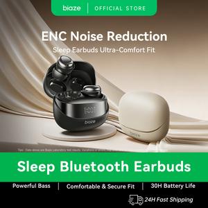 Biaze D79 TWS Earbud-48dB ANC Noise Cancelling 4-Mic ENC Bluetooth 5.4 Wireless Headphone Waterproof Sport Edition Sleeping earpods earphones earpiece 6mm Large Dynamic Driver