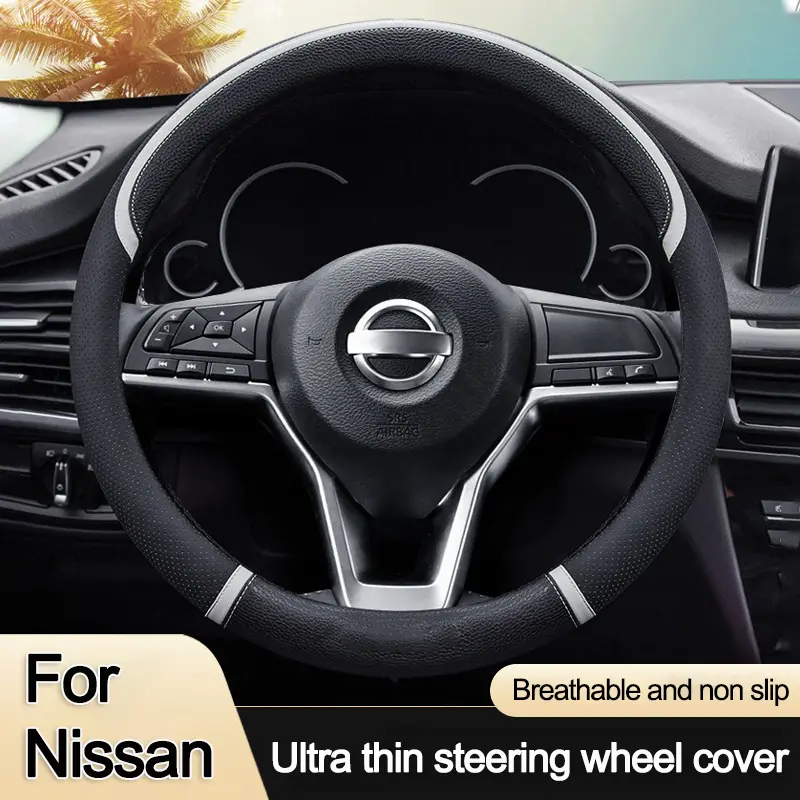 Car Auto Steering Wheel Cover Wrap for Nissan Sylphy Qashqai Teana X-Trail Tiida Bluebird Sunny D O Type Steering-Wheel