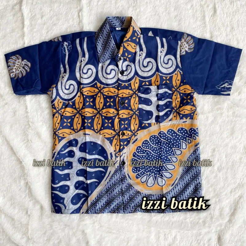Batik Anak Laki Laki Premium Lengan Pendek Kemeja Sekolah Baju Terbaru Cowok TK SD 2-13 Tahun 8