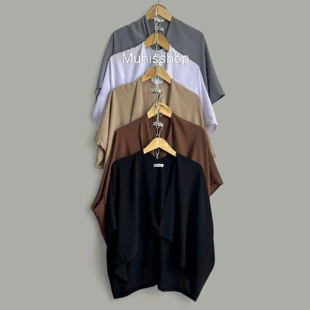 Muhisshop Outer Wanita Cey Crinkle Airplow Premium Batwing Lengan Model Kelalawar Outwear Best Seller Cardigan Arwen Kardigan Cewek Kekinian Korean Style Cantik Tidak Kaku Unik Adem Nyaman Oversize