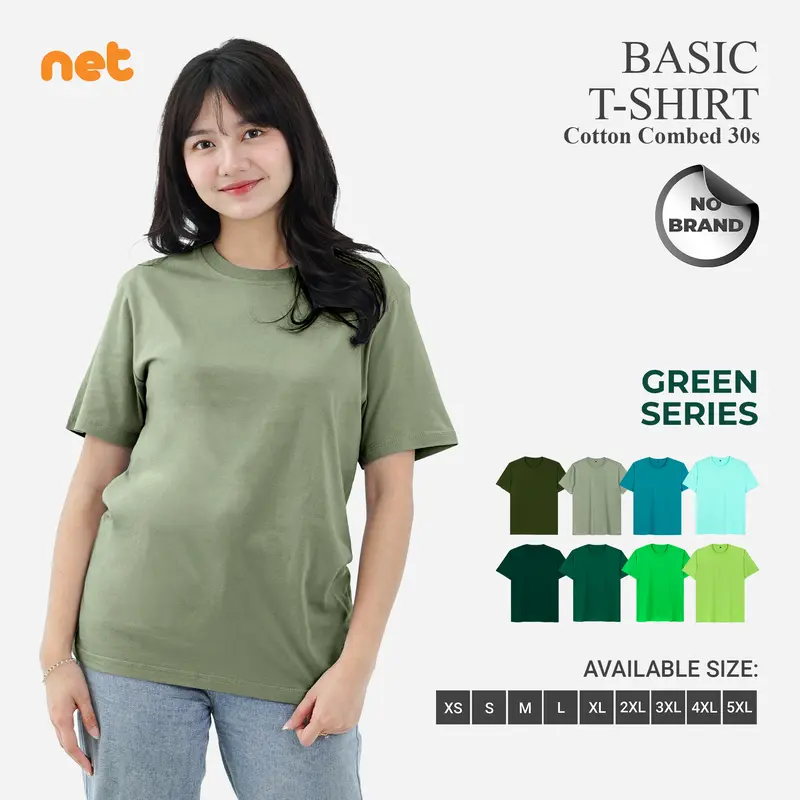 KAOS POLOS WANITA SOFT COTTON COMBED 30S KAOS LENGAN PENDEK ONECK REGULER FIT BASIC SHORT SLEEVE UNISEX T-SHIRT GREEN SERIES 0