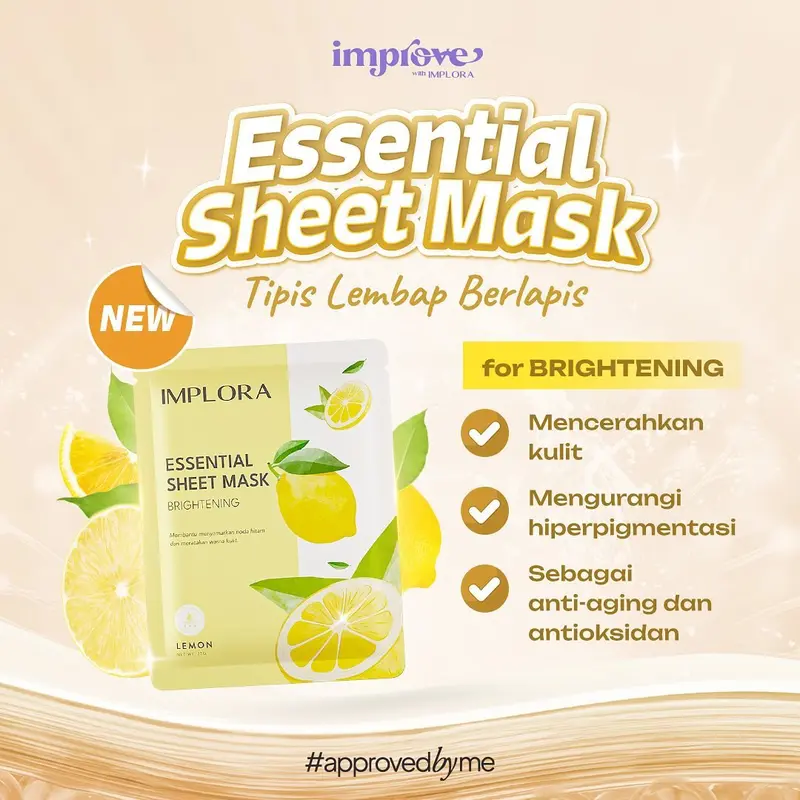 ENVIO - Implora Essential Sheet Mask 25gr - Masker Wajah Melembabkan Anti Aging Acne Control 2
