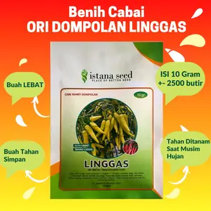 Benih Bibit Biji Cabe Rawit Dompolan LINGGAS ORI. Benih Lombok Rawit Sret ORI Isi 10 gram Benih  Tanaman Cabe Rawit Pohon