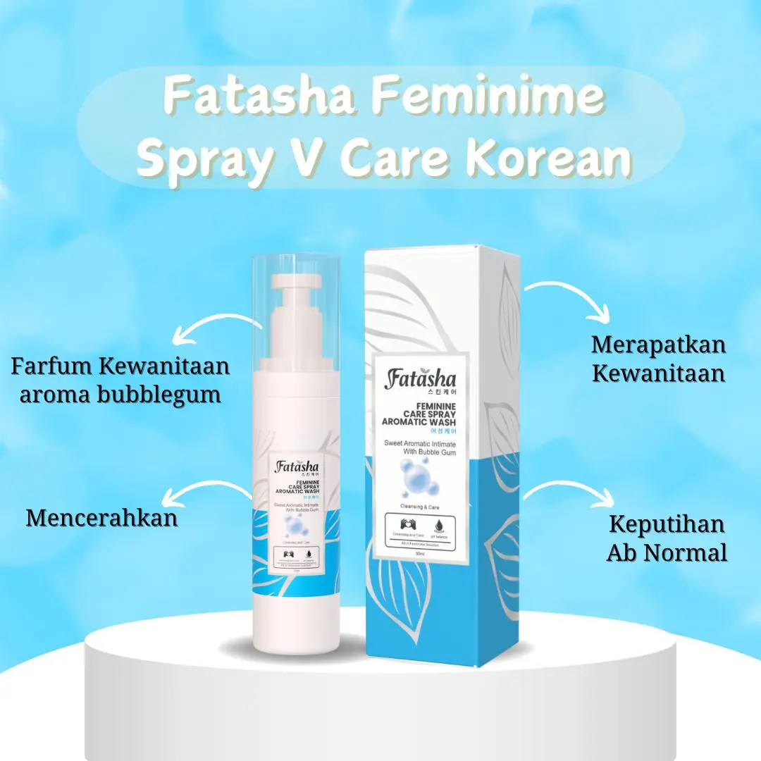 Fatasha Spray Feminine V Care Korean spray, Untuk Merawat Kewanitaan, Mencerahkan, Menyempitkan & Menghilangkan Bau Tak Sedap BPOM ORIGINAL HALAL