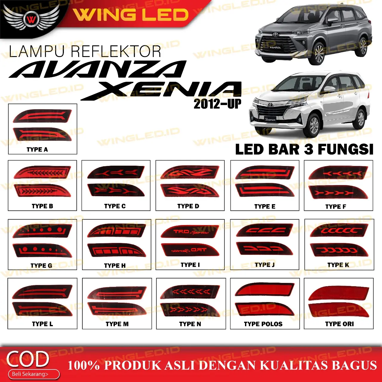 Lampu Reflektor Belakang All New Avanza/Xenia 2012-UP