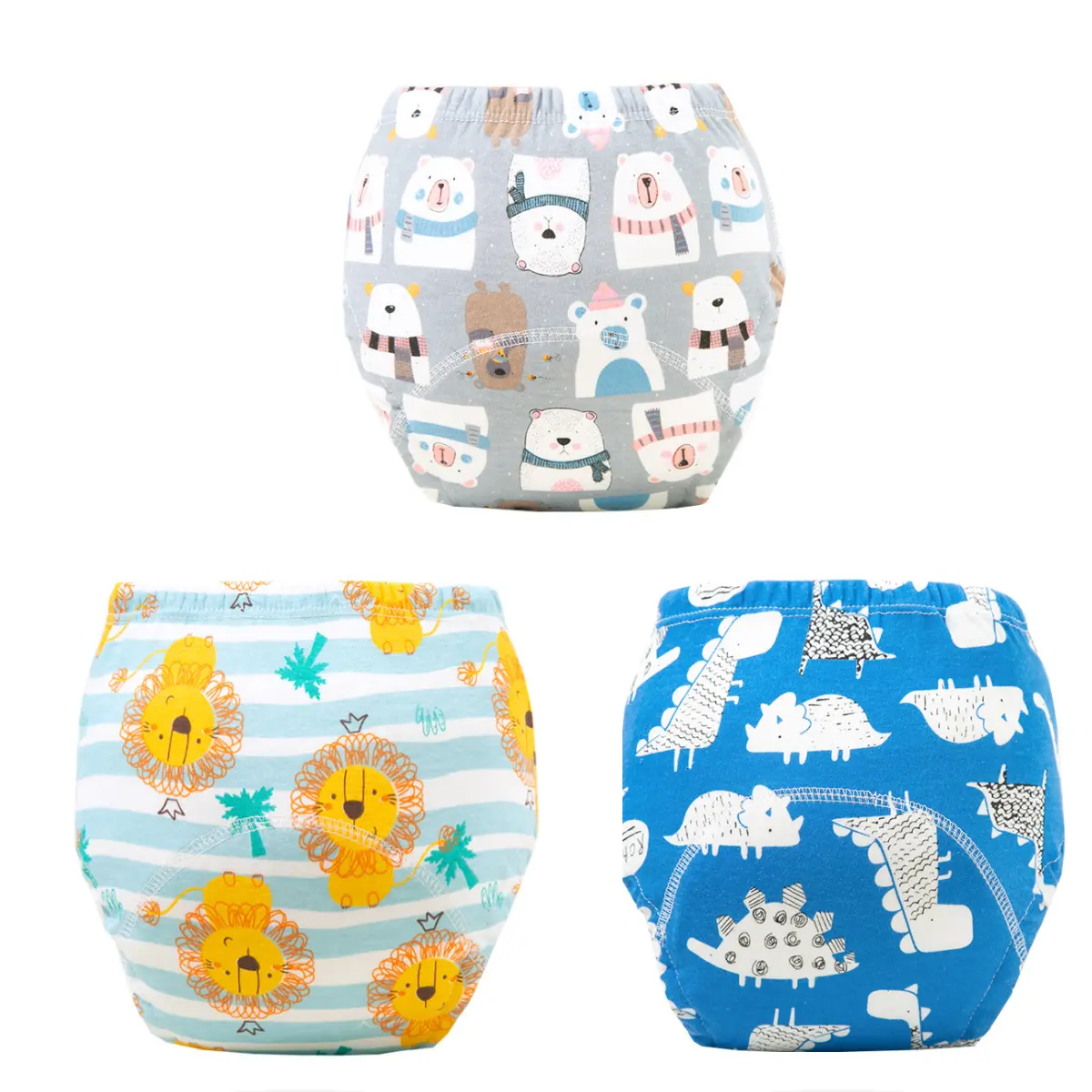 <Pack of 3> Baby Toilet Training Pants - Reusable Waterproof Pull Up Diapers