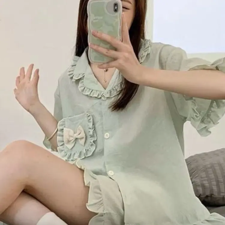 Piyama bunga klasik banyak motif Panjang 0