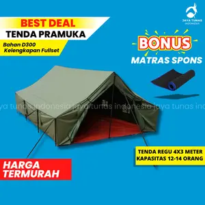 Tenda Regu Pramuka 3x4 Bahan Dinir 300 Fullset / Tenda Kemah Pramuka