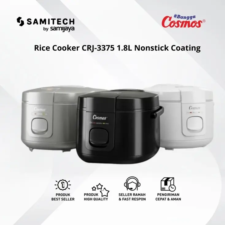 NEW MAGIC COM COSMOS CRJ-3375 / CRJ 3375 LUMO SERIES RICE COOKER NON STICK TERBARU 1.8 LITER