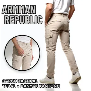 Celana Cargo Tactical Panjang Pria – Model Premium Kanvas Tebal | Banyak Kantong | Casual & Kerja