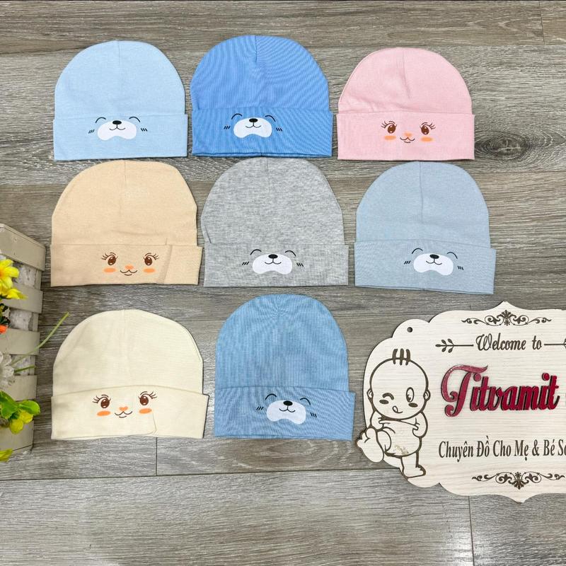 Mũ cotton in hình lợn cho bé mũ cotton cho bé trai bé gái sơ sinh Vải Cotton