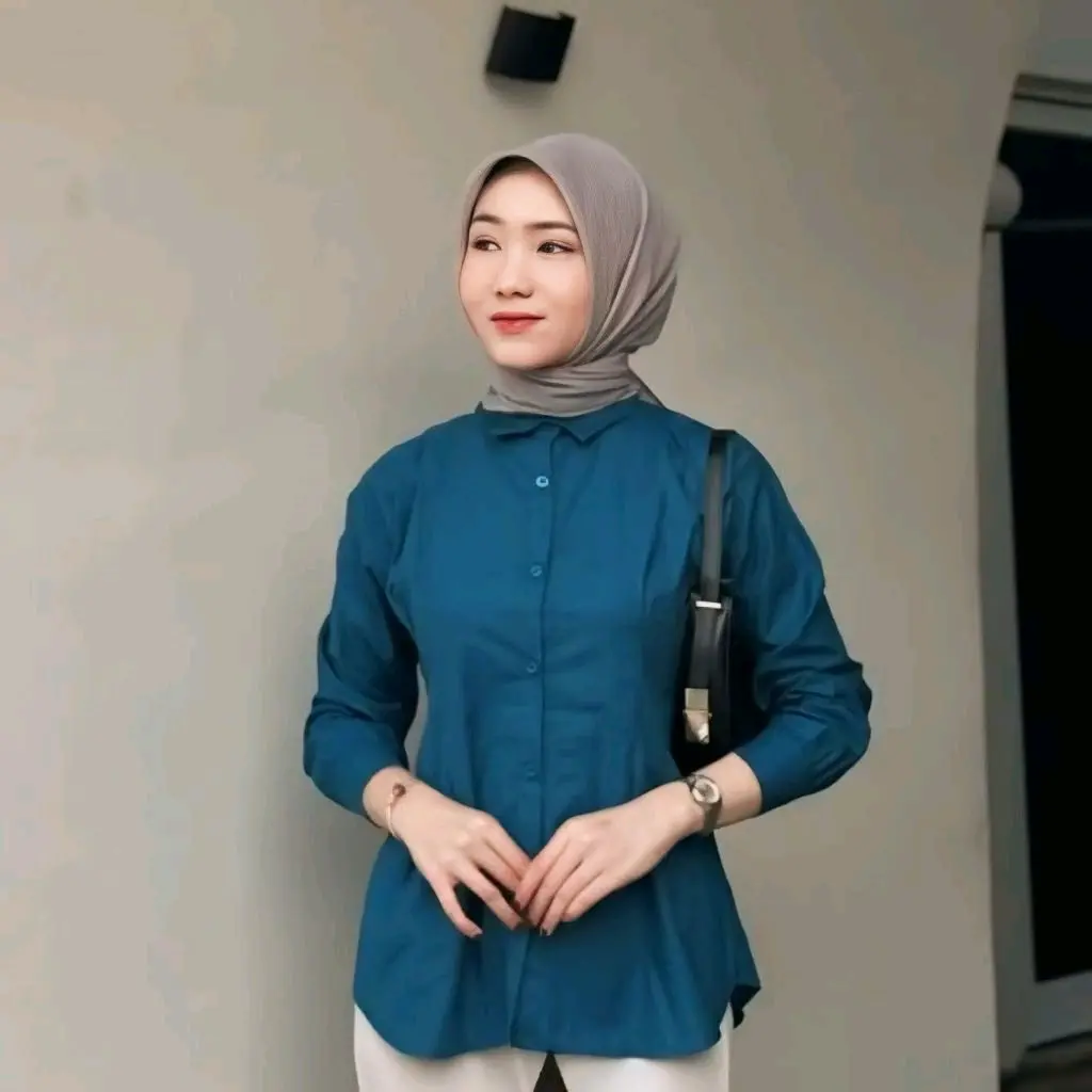 Difa Top Long Slevee Atasan Wanita Katun Poplin