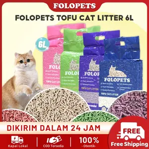 「COD」FOLOPETS Tofu Cat Litter 6L Serap Kilat Zero Debu Wangi 7 Hari Tanpa Bilas 100% Asli Dikirim Dalam 24 Jam COD Tersedia Free Shipping