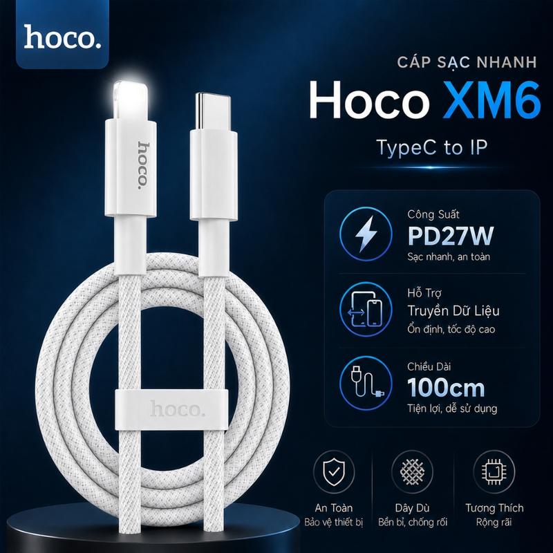 Cáp Sạc Nhanh PD27W Type-C To Lightning Hỗ Trợ Truyền Dữ Liệu Cho iPhone 14 Trở Xuống Dài 1M