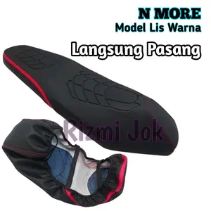 Kover jok Model Nmore lis Bisa pasang sendiri ,Vario, beat, Scoopy,Nmax,Pcx Dll jok  kulit jok  motor sarung cover