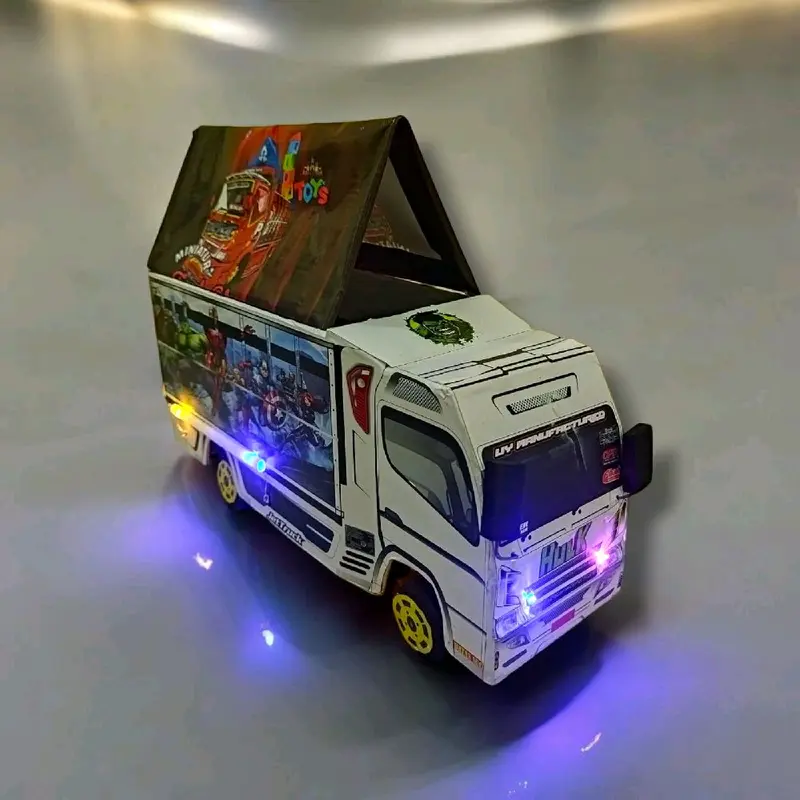 OBRAL MAINAN TRUK OLENG MINIATUR LAMPU  Led DAN TERPAL MOTIF 8