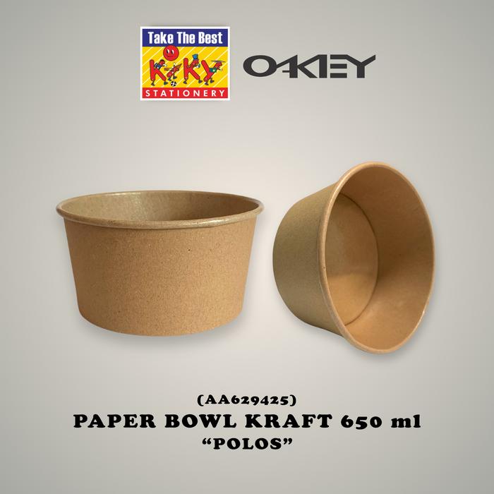 Gambar OKEY Paper Bowl Kraft Polos 500ML/650ML 1 Pak 25 pcs - 1 Pcs ( Pembelian Harus Kelipatan 25 Pcs) - 650 ML isi 25 pcs dari Kiky Stationery Kota Surakarta 5 Tokopedia