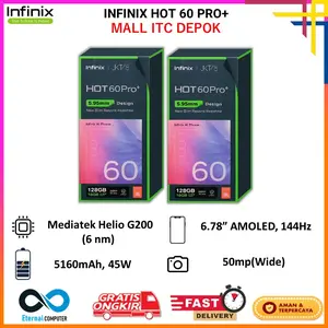 Infinix Hot 60 Pro Plus [8/128GB] [8/256GB] | Mediatek Helio G200 | AMOLED 144Hz Display | 5160 mAh | Garansi Resmi