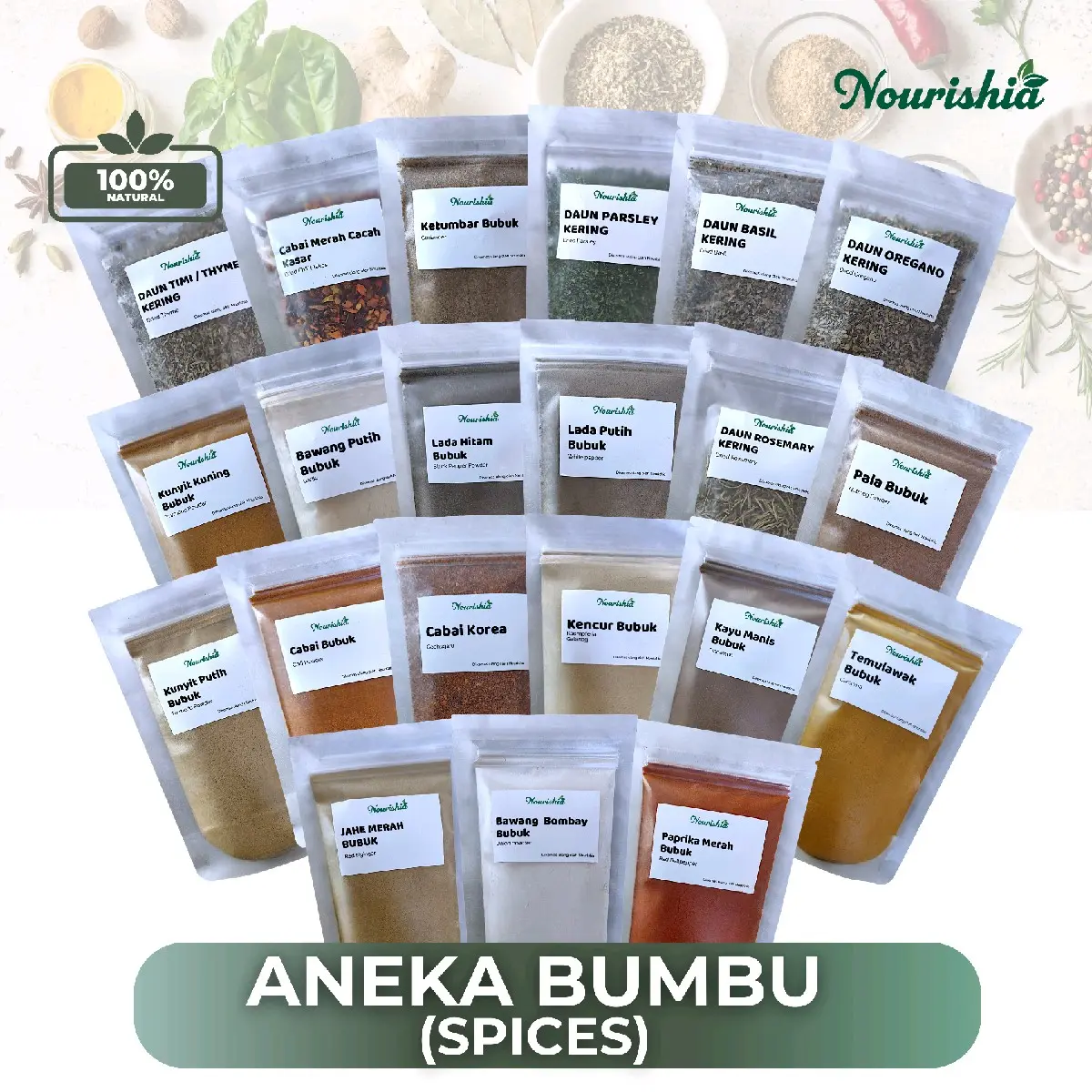 Aneka bumbu dapur / rempah bubuk / spices / Powder / Masakan
