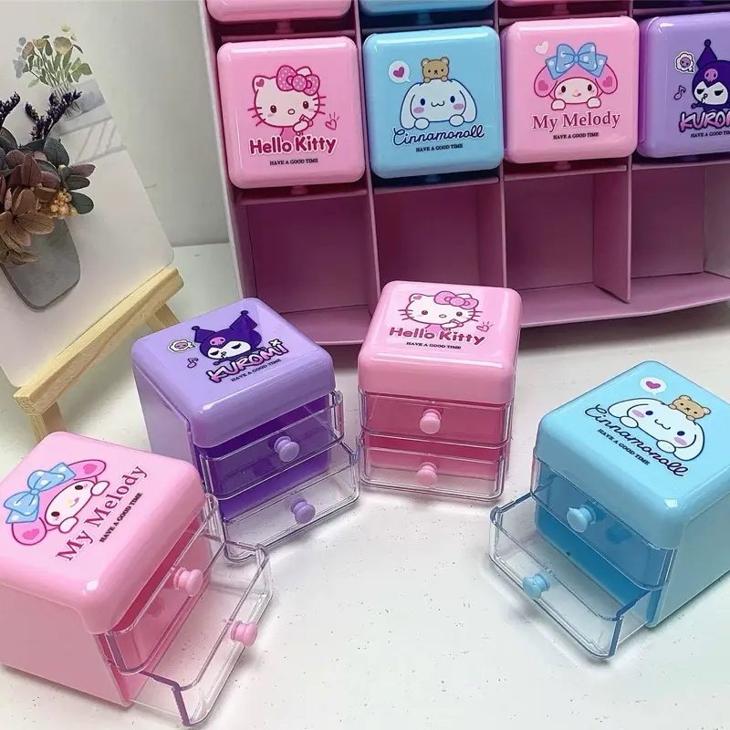 kawaii sanrio mini container box kotak penyimpanan aksesoris mini organizer kitty kuromi