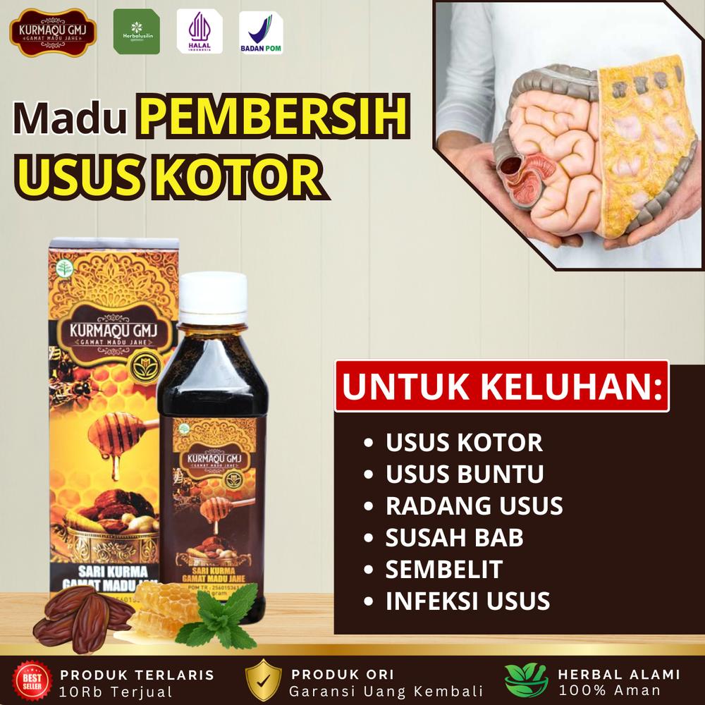 Atasi Usus Kotor, Usus Buntu, Radang Usus, Susah BAB, Sembelit, dengan Kurmaqu GMJ Gamat Madu Jahe Asli 100% Original Herbal Halal BPOM Isi 350gr