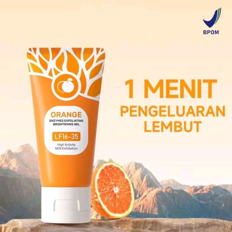 2 in 1 GMEELAN Orange Exfoliating + Sea Buckthorn Lazy Cream Paket Eksfoliasi dan Pelembab Wajah Cantik 2