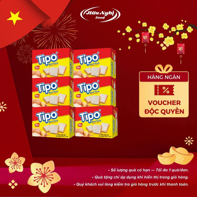  COMBO 12 Hộp Bánh Tipo Trứng Nướng Hữu Nghị 39g 