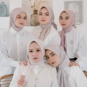 PLAIN PARIS PREMIUM - Raqeesha Hijab (Hijab Segiempat Paris Premium) uk 115 x 115 cm - Tebal Tidak Mudah Kusut, Langsung Tegak, Anti Lepek