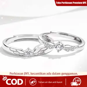 Cincin Pasangan Malaikat Perak S925｜Anti Air Karat Disesuaikan｜COD｜Hadiah Proposal Hari Jadi Pernikahan
