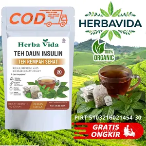 TEH DAUN INSULIN ORIGINAL 100% ALAMI GULA DARAH DIABETES TEA CELUP ISI 20-30 TEA BAG Dukung Pankreas Antioksidan