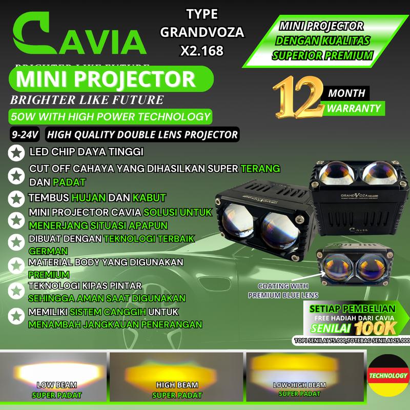 CAVIA - SUPERIOR PREMIUM MINI PROJIE BLUE LENS PROJECTOR LAMPU TEMBAK 2 ...