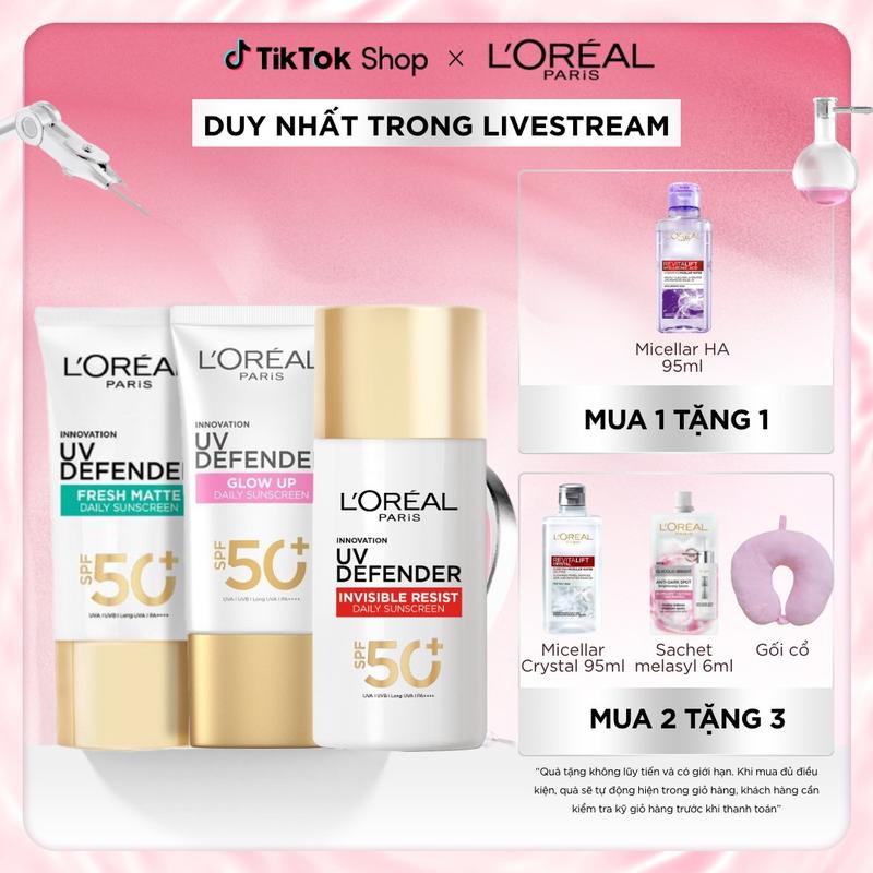 Kem chống nắng vạch đỏ thoáng mịn da Bảo vệ L’Oreal Paris UV Defender Serum 50ml​ SPF 50++