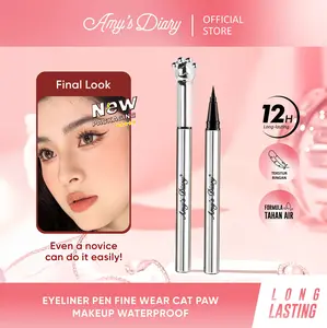 [BPOM] AMY'S DIARY Eyeliner Pen Black Fine Wear Cute Cat Paw Waterproof and Long-Lasting