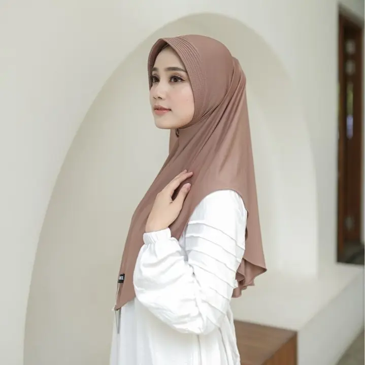 At - Tasmal Daily Hijab Bergo Hamidah Size L Matt Jersey Kerudung Instan Muslim Instan 2