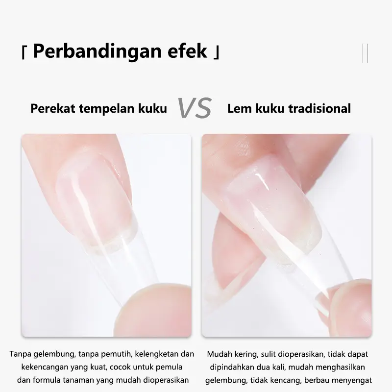 [COD]Set manikur tumbuhan alami perekat tempelan kuku sealant lem dasar cat kuku buram temper lem cat kuku 3