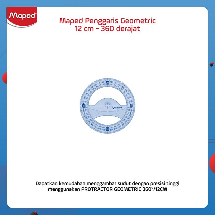 Gambar Maped Penggaris Geometric 12 cm - 360 derajat - Spesifikasi dari Maped Store Kota Administrasi Jakarta Timur Tokopedia