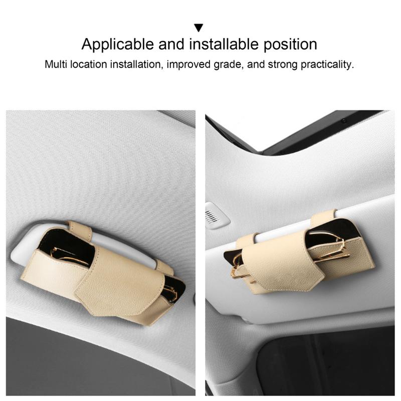 Product Introduction of Car Glasses Case Auto Sun Visor Glasses Holder Sunglasses Clip Card Ticket Holder Multi-Function Automobile Accessories  Storage 37