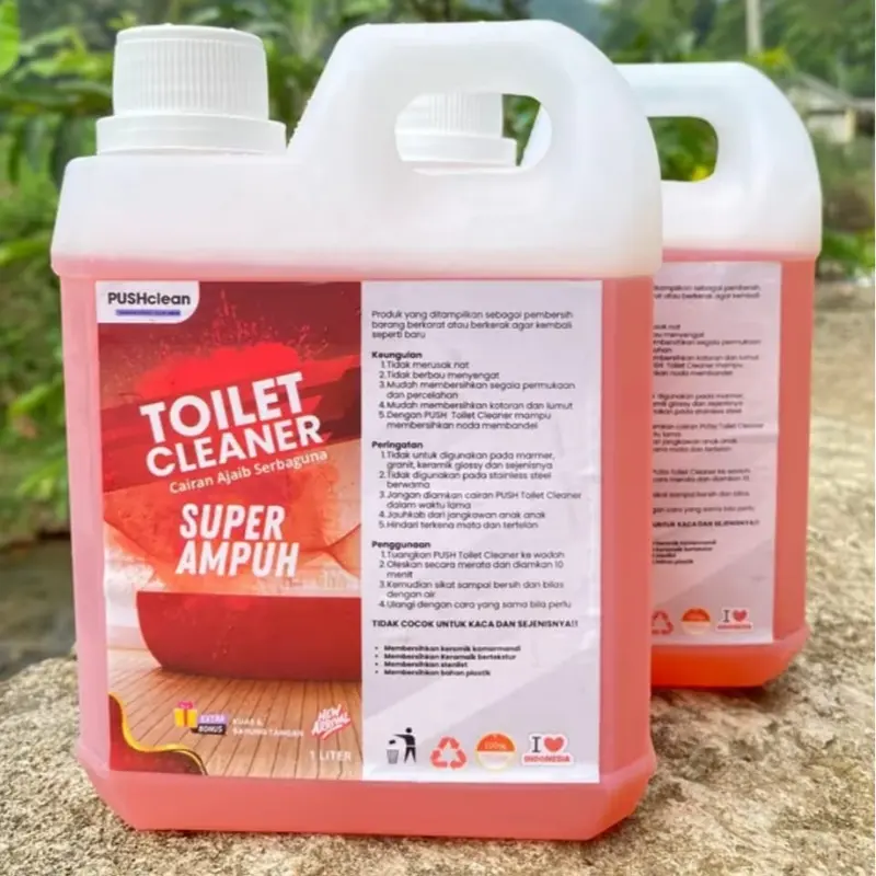 PUSHCLEAN TOILET CLEANER CAIRAN PEMBERSIH KAMAR MANDI WARNA PINK PEMBERSIH KERAK TOLET CLOSET KRAN WASTAFEL TOREN 1