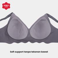 Gambar Sorex Bra Invisible Tanpa Kawat PushUp Seamless Full Cup Kait 3 Busa Sedang Cup B EA 007 - HITAM, XL dari Sorex Online Store Kota Tangerang 5 Tokopedia