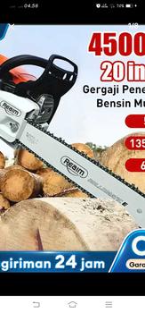 Product Review of REAIM Daya Tinggi 4500W, 52CC, Gergaji Rantai Bensin, Gergaji Rantai Penebangan Pohon, 20inch Chainsaw, Motor Oli Pengukur, Pompa Tabung, Gergaji Rantai Bensin 52CC, Chainsaw 20 Inci, Gergaji Penebangan Pohon, Pompa Oli Mesin, Chainsaw Daya Tinggi from a**s 1