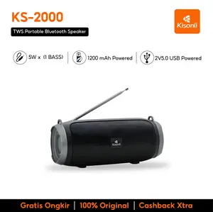 Kisonli KS2000 Speaker Wireless Bluetooth Portable Super Bass Tali Selempang