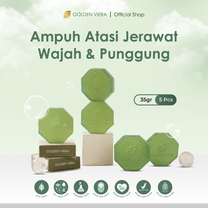Gambar Golden Viera Soap 35gr - 5 pcs [Sabun Multifungsi bisa mengatasi jerawat di Wajah dan Punggung] dari GOLDEN VIERA OFFICIAL Kab. Sidoarjo Tokopedia