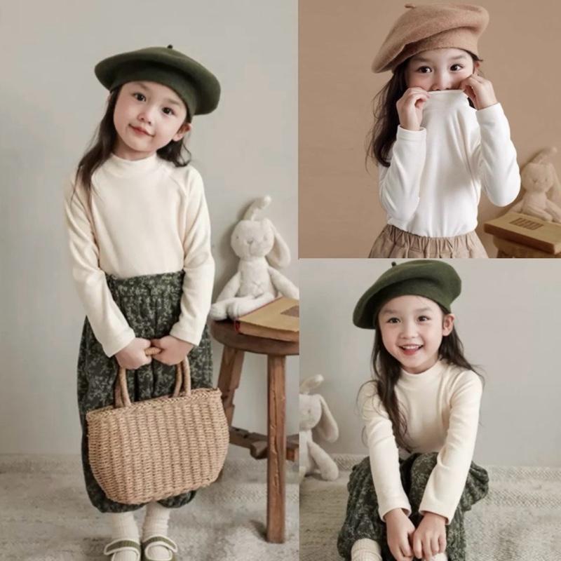  Áo giữ nhiệt bé trai bé gái cổ 3cm chất liệu cotton loại 1 từ 9-40kg màu trung tính linh hoạt cho mùa đông thiết kế đơn giản thoải mái khi vận động 
