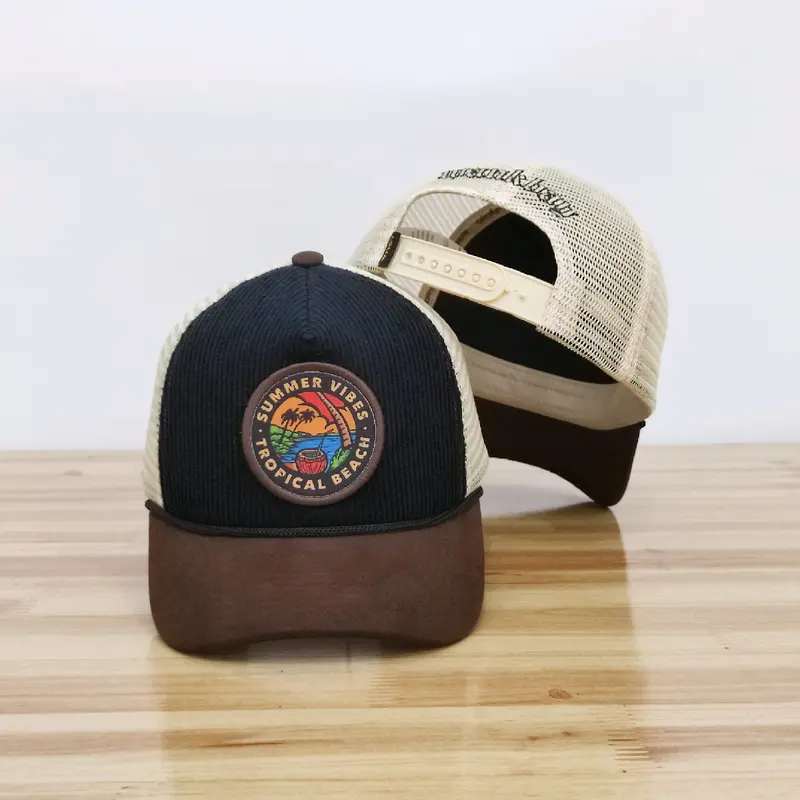 Topi Trucker Wankbay summer vibes Corduroy Dewasa Snapback 5