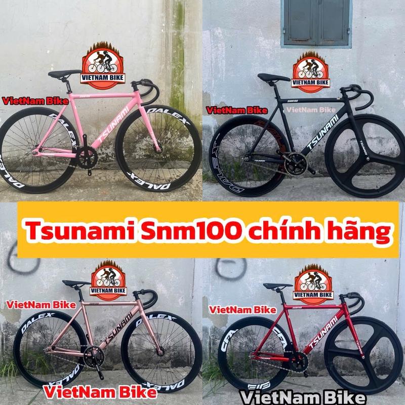   M6  Xe đạp thể thao fixed gear Tsunami SNM 100 khung nhôm  real đủ màu bảo hành  khung sườn  12 tháng   kèm strap và dụng cụ lắp  ráp   Sports 