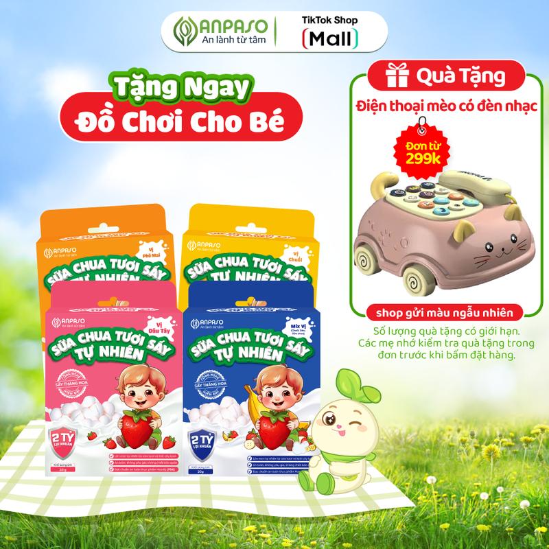 Sữa Chua Sấy Thăng Hoa Ít Đường Anpaso - Đồ Ăn Sấy Khô Không Chứa Chất Bảo Quản Snack Ăn Vặt