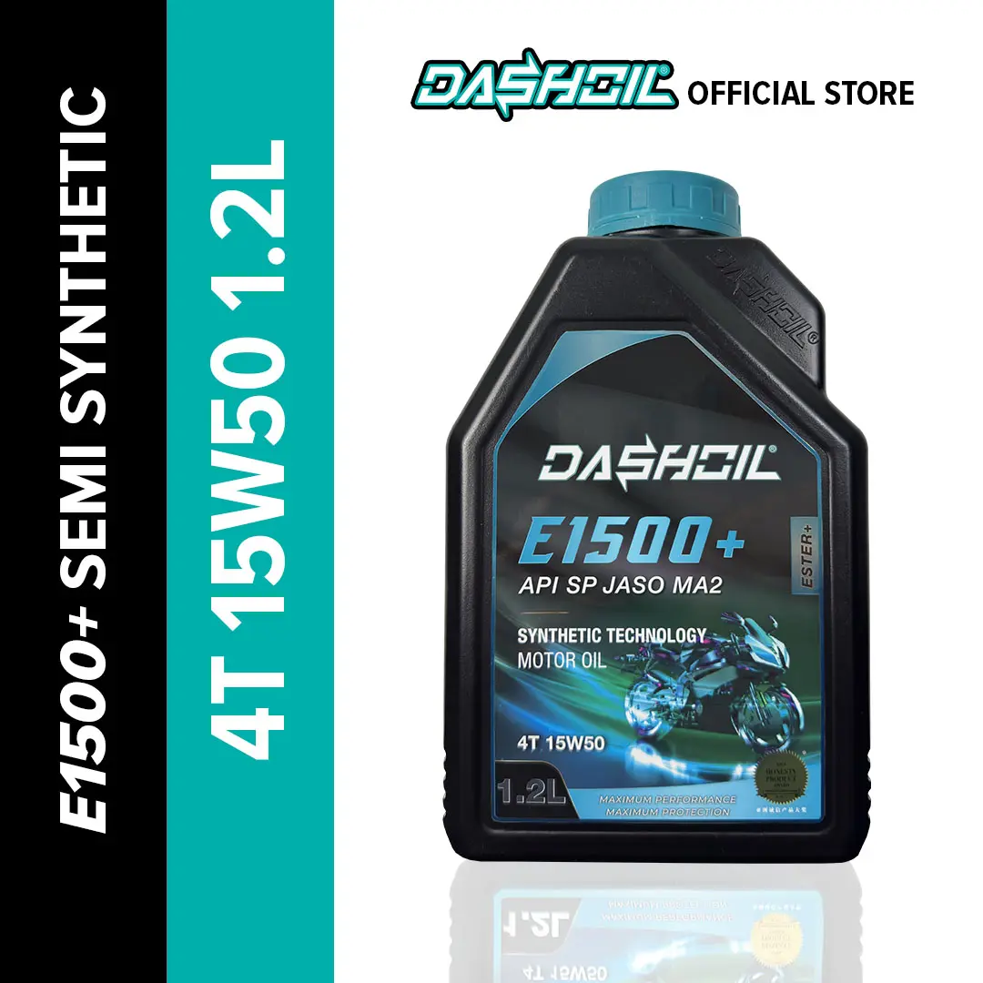 DashOil 4T Ester+ Semi Sintetik 15W50 API SN JASO MA2 1.2 LITER E1500+