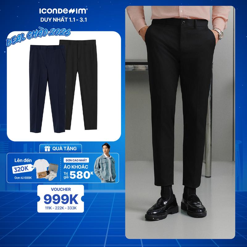  Quần Tây Nam ICONDENIM Ống Ôm Basic Trousers Form Slim QTID0050 