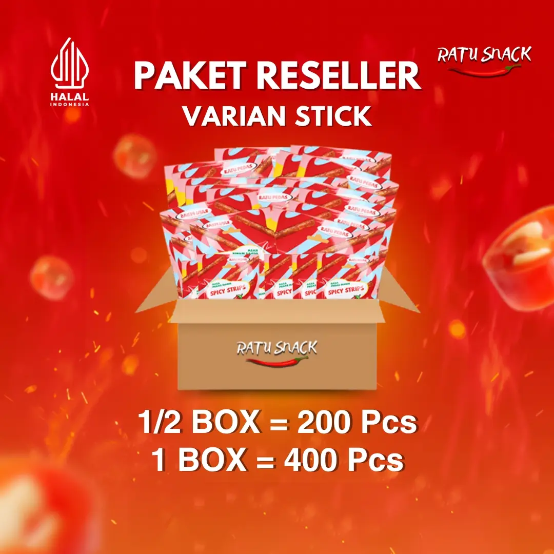 [ BUNDLE BOX ] Ratu Snack - Lembar, Stick, Mix Lembar Strips Snack Camilan dengan Rasa Pedas Manis dan Gurih